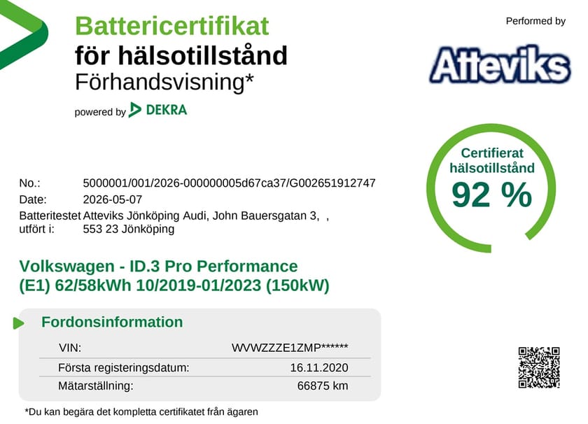 Bild 4 av Volkswagen ID.3 Pro Performance 204hk App. Rattvärme P-Värm Sensor