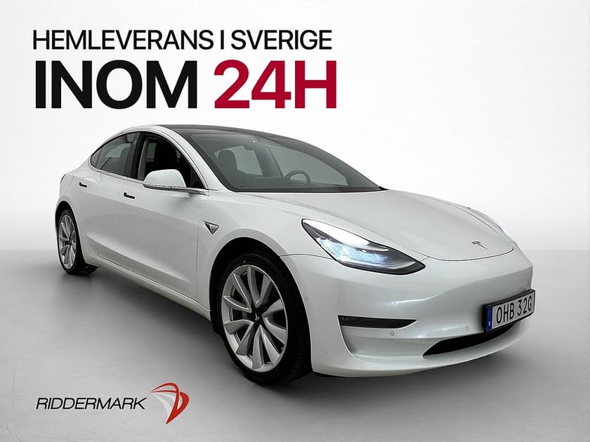 Bild 1 av Tesla Model 3 Long Range AWD 440hk Pano Autopilot Kamera