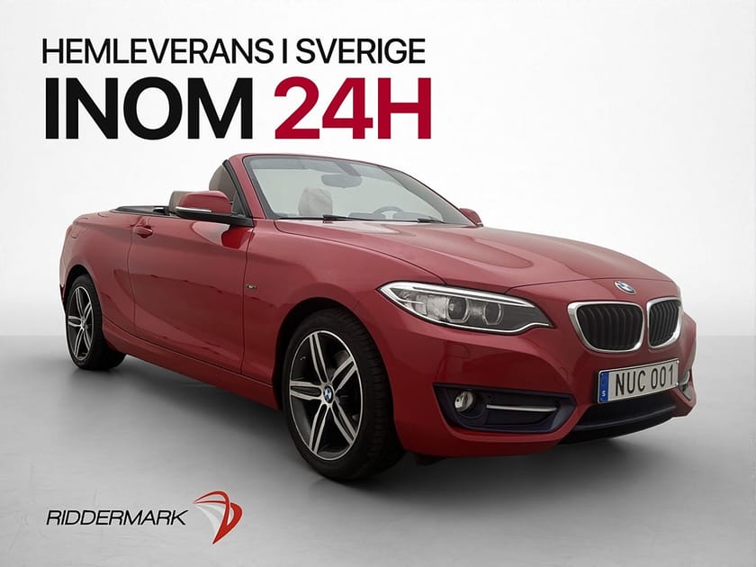 Bild 1 av BMW 220i Convertible 220 Sport line Sensorer Skinn Farthållare