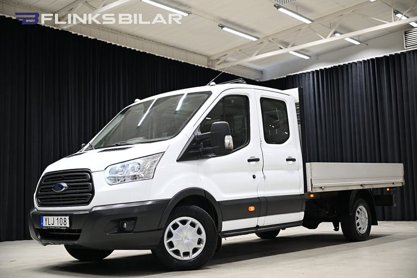 Bild 1 av Ford Transit 350 Chassi Dubbelhytt 170HK Dubbelhytt|7-Sits|Flak|EnÄgare|NyKamrem|Moms