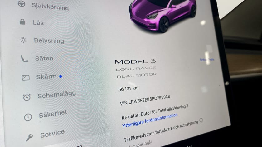 Bild 1 av Tesla Model 3 Long Range AWD 498hk SoH 94%
