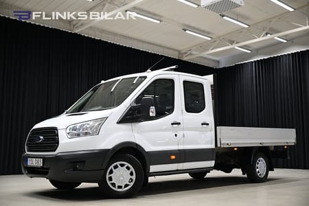 Ford Transit 350 Chassi Dubbelhytt 170HK Dubbelhytt|7-Sits|Flak|Drag|Värmare|NyKamrem