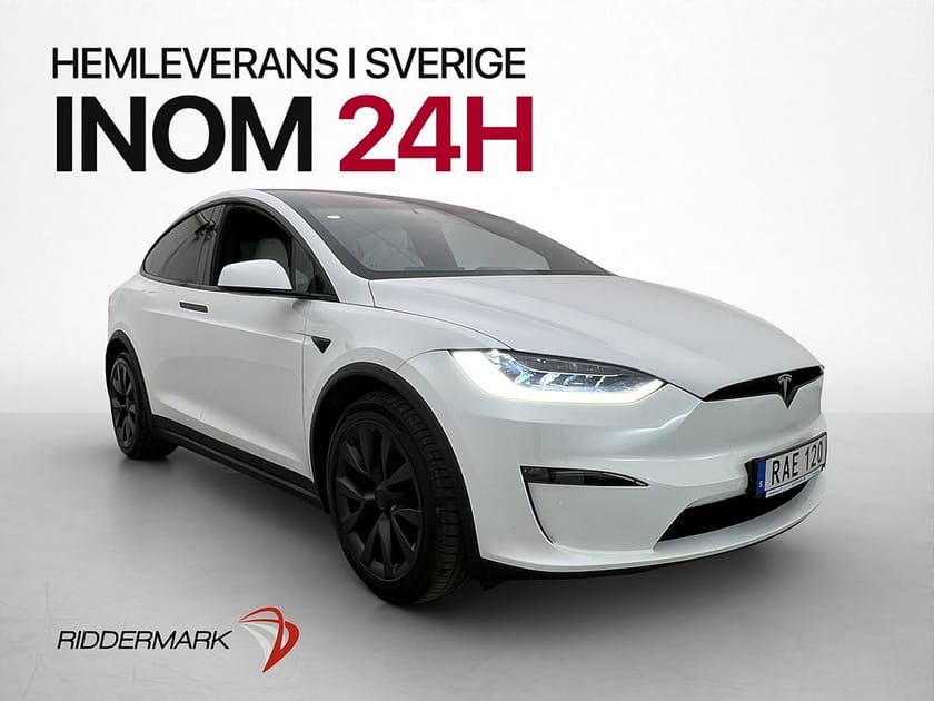 Bild 1 av Tesla Model X Plaid AWD 6-Sits Ljus Interiör AP Pano Yoke