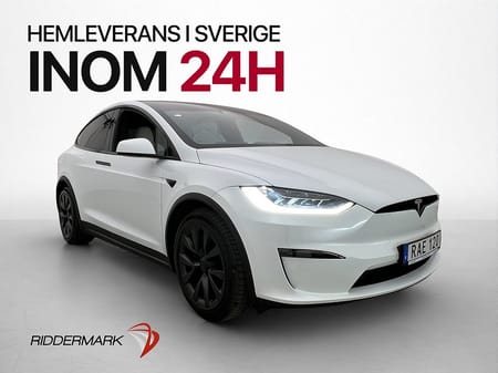 Tesla Model X Plaid AWD 6-Sits Ljus Interiör AP Pano Yoke
