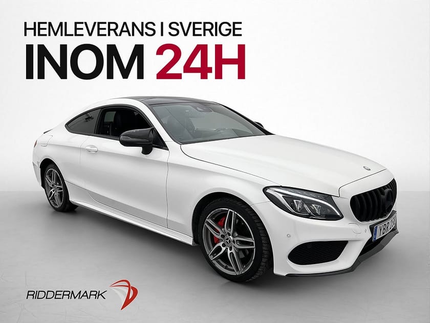 Bild 1 av Mercedes-Benz C 220 d Coupé 220d 170hk AMG Pano Burm Kamera Navi