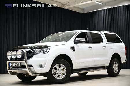 Ford Ranger Dubbelhytt 213HK Automat|Limited|Kåpa|Värmare|NyKamrem|Moms|SeUtr!