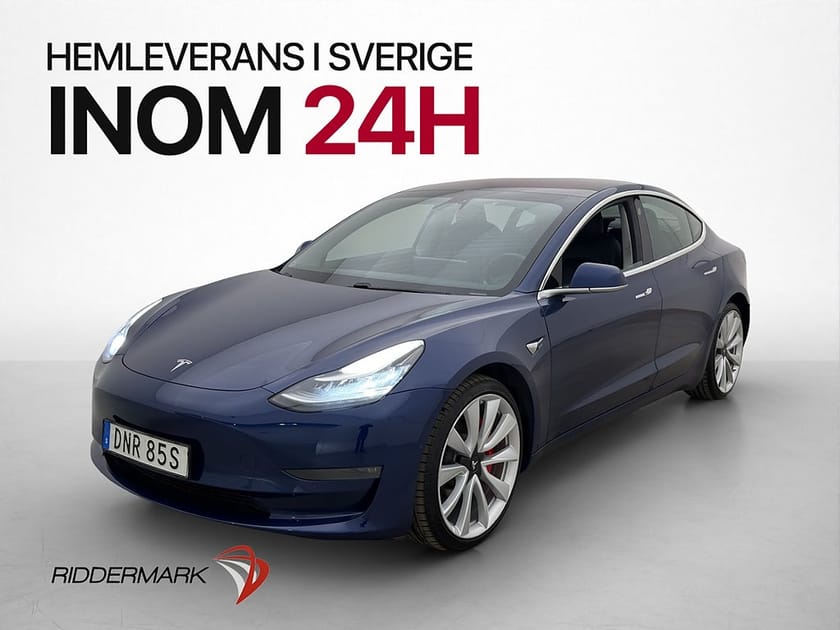 Bild 1 av Tesla Model 3 Performance AWD Pano AP Kamera Skinn Navi