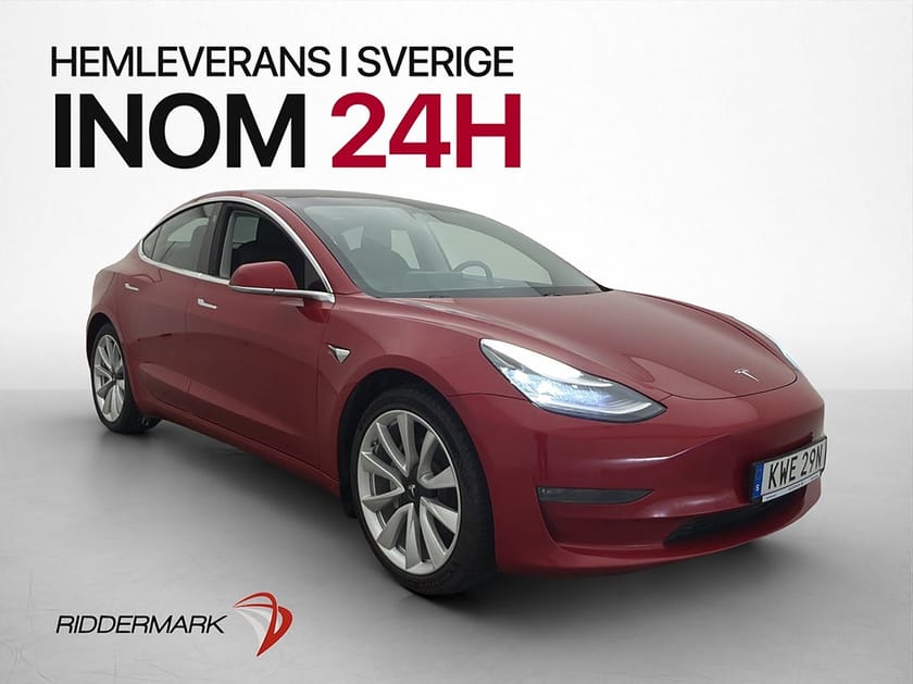 Bild 1 av Tesla Model 3 Long Range AWD Svensksåld Panorama