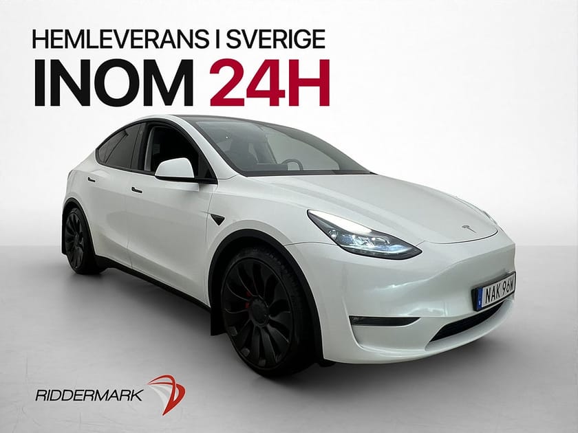 Bild 1 av Tesla Model Y Performance AWD Dragkrok Panorama Svensksåld