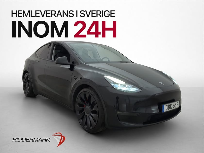 Bild 1 av Tesla Model Y Performance AWD Pano Kamera Skinn AP 1 Brukare