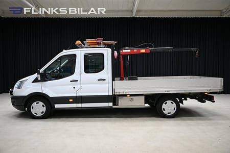 Ford Transit 350 Chassi Dubbelhytt 170HK Dubbelhytt|Flak|Kranbil|Drag|Värmare|NyKamrem