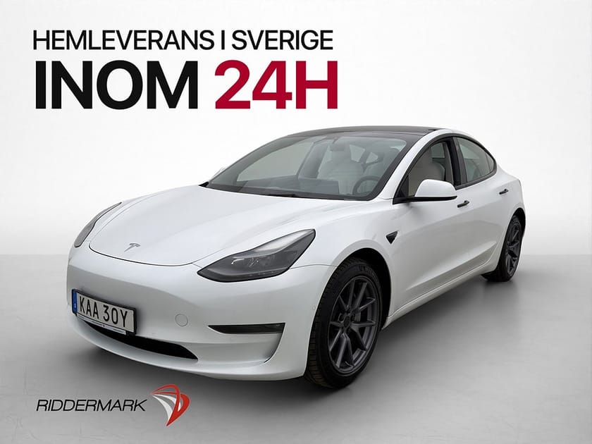 Bild 1 av Tesla Model 3 Long Range AWD Dragkrok Ljus interiör AP