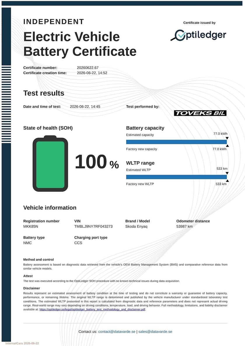 Bild 2 av Škoda Enyaq RS 100% HÄLSA ADVANCED 82 KWH 340 H |360 KAMERA|DR