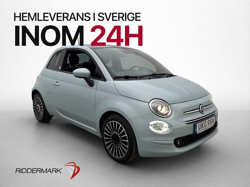 Bild 1 av Fiat 500 Hybrid 70hk Lounge Pano Sensorer 0,39l/mil