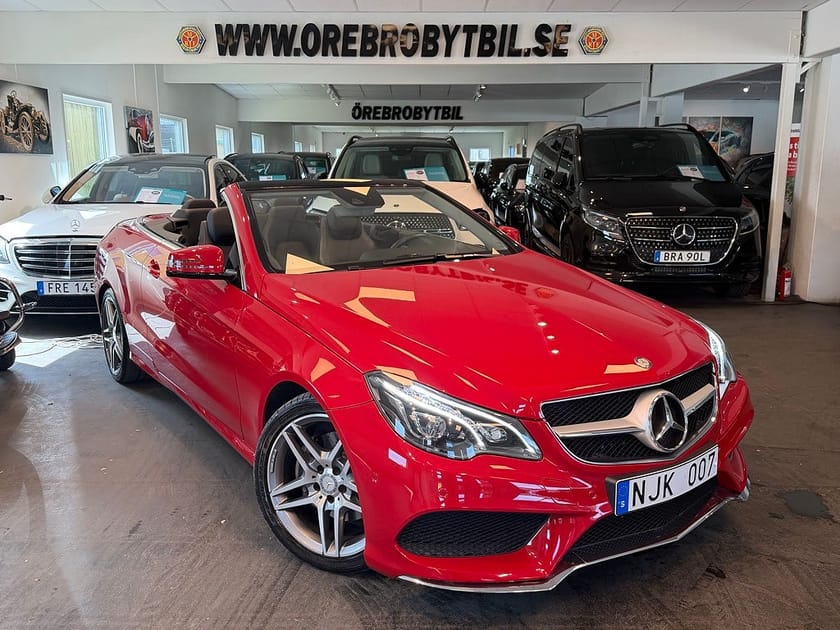 Bild 1 av Mercedes-Benz E 200 Cabriolet Aut AMG Sport Gps Låg mil Sv-Såld Unik