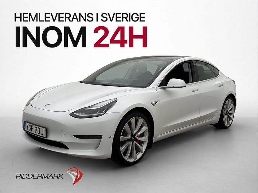 Bild 1 av Tesla Model 3 Performance Autopilot Pano Svensksåld