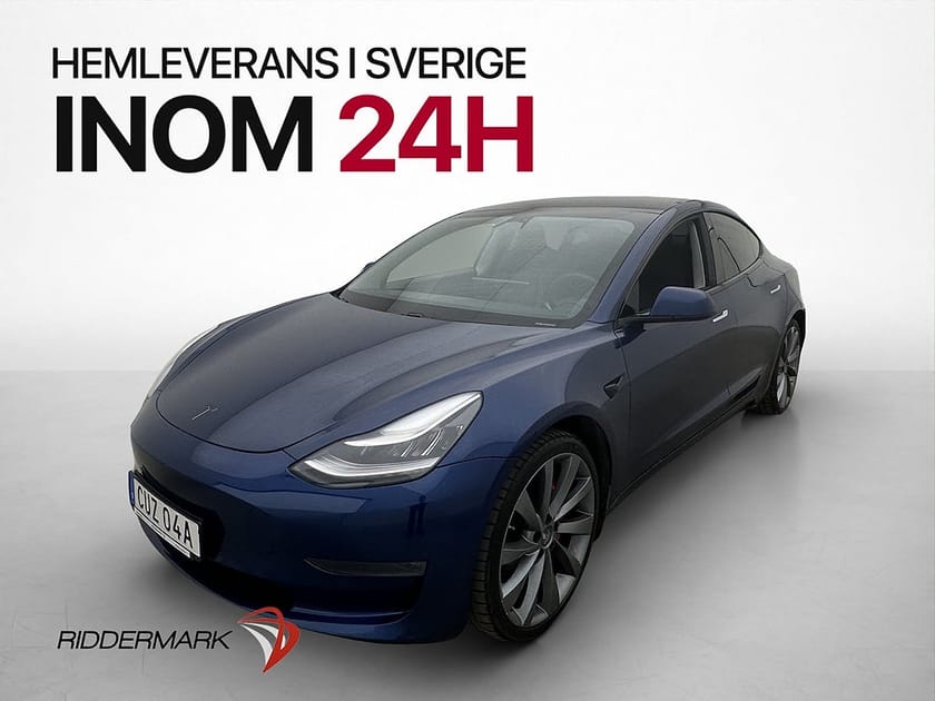 Bild 1 av Tesla Model 3 Performance Pano Navi Kamera Skinn Svensksåld