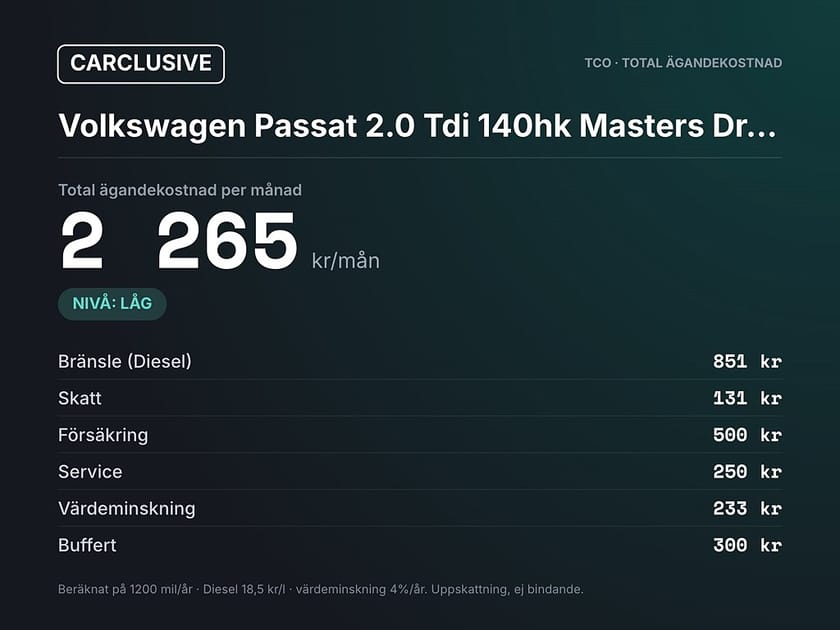 Bild 3 av Volkswagen Passat Variant 2.0 TDI | 762 kr/mån | Masters | Drag | Skinn