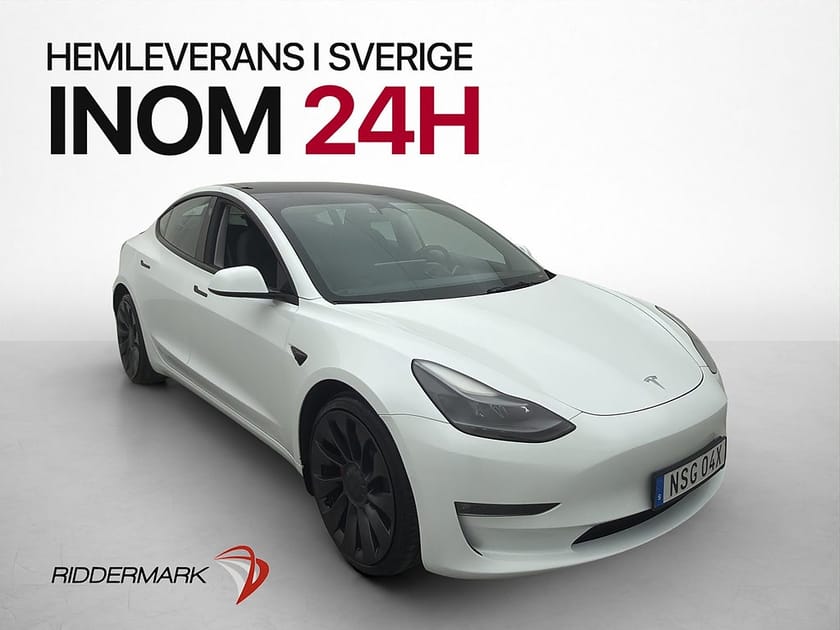 Bild 4 av Tesla Model 3 Performance AWD Autopilot Pano Två-Brukare