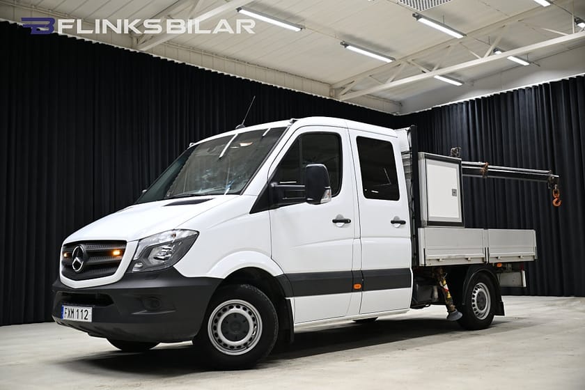 Bild 1 av Mercedes-Benz Sprinter 316 NGT Chassi Crew cab Automat|Dubbelhytt|Flak|Kranbil|Leasbar|EnÄgare
