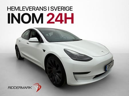 Tesla Model 3 Performance 513hk Pano Autopilot Kamera Läder