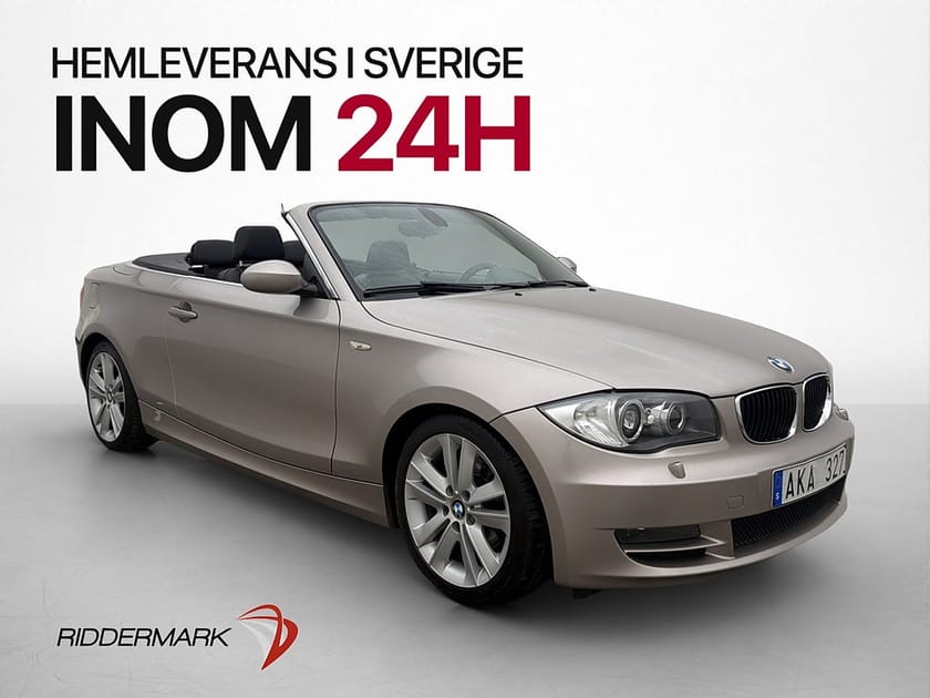 Bild 1 av BMW 125i Convertible 125 218hk Skinnklädsel M-Ratt 3 Brukare Svensksåld