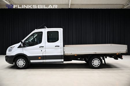 Ford Transit 350 Chassi Dubbelhytt 170HK Dubbelhytt|7-Sits|Flak|Drag|Värmare|NyKamrem