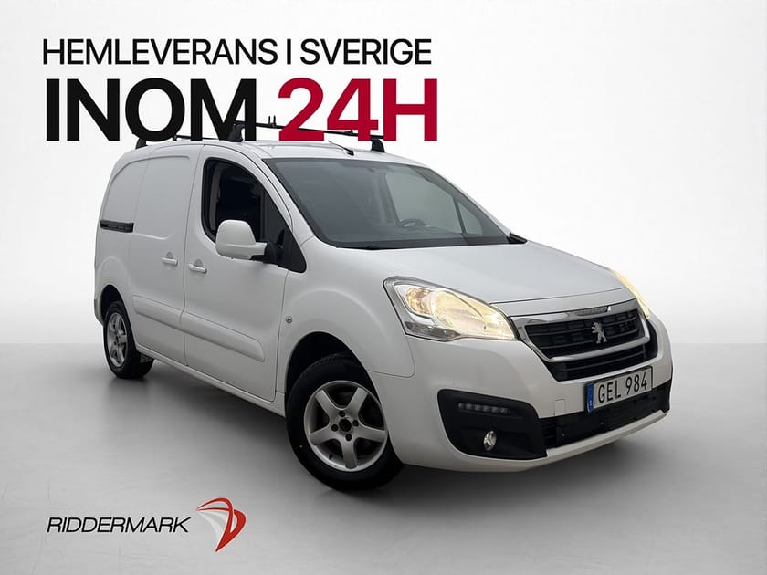 Bild 1 av Peugeot Partner Van Utökad Last 1.6 99hk PDC A/C Takräcke 3-Sits Farthållare