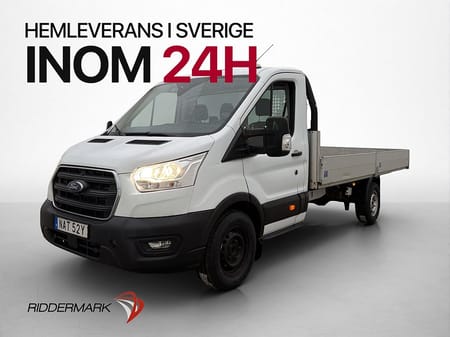 Ford Transit 350 Chassi Cab FLAKBIL LÅNGFLAK Värmare Drag CARPLAY Moms
