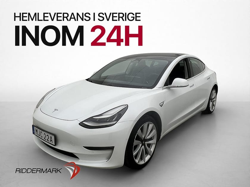 Bild 1 av Tesla Model 3 Long Range AWD 440hk Kamera Pano Svensksåld