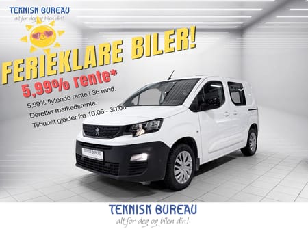 Peugeot Partner L1 Webasto / 3-seter / Innredning varerom