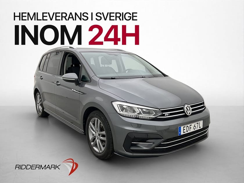 Bild 1 av Volkswagen Touran 7-seater TSI 150hk R-Line 7-Sits Värm Kamera Drag