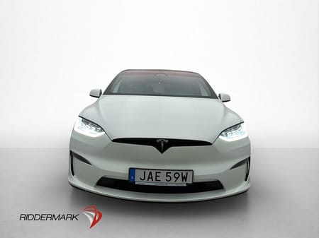 Tesla Model X Plaid AWD 6-Sits AP Pano Yoke Skinn Drag Moms