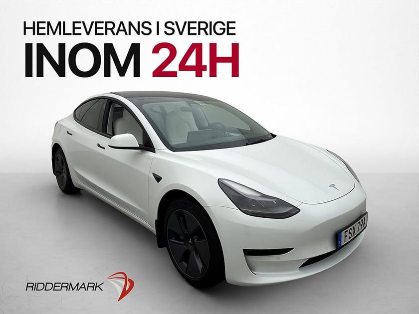 Bild 1 av Tesla Model 3 Standard Range 283hk Ljus interör Pano AP
