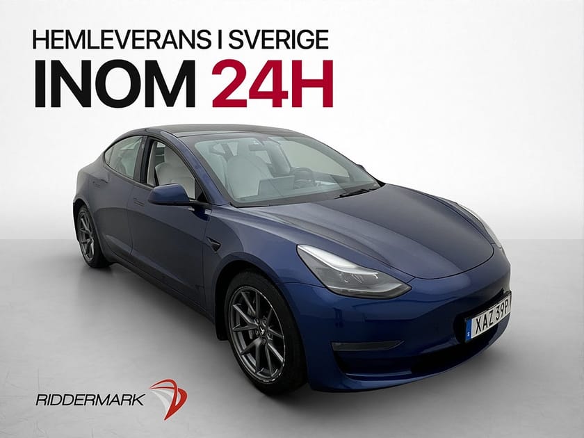 Bild 1 av Tesla Model 3 Long Range AWD Ljus Interiör Dragkrok Sv-Såld