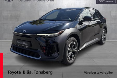 Toyota bZ4X Executive AWD, Svart bil, lys grå interiør, hengerfeste