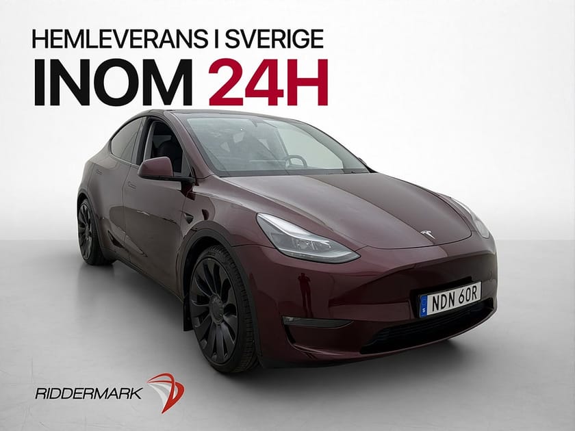 Bild 1 av Tesla Model Y Performance AWD Dragkrok Cherry-Red Autopilot