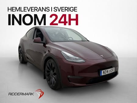 Tesla Model Y Performance AWD Dragkrok Cherry-Red Autopilot