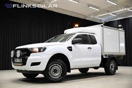 Ford Ranger SuperCab 160HK Servicebil|Kåpa|Inredd|Drag|Värmare|EnÄgare|Moms