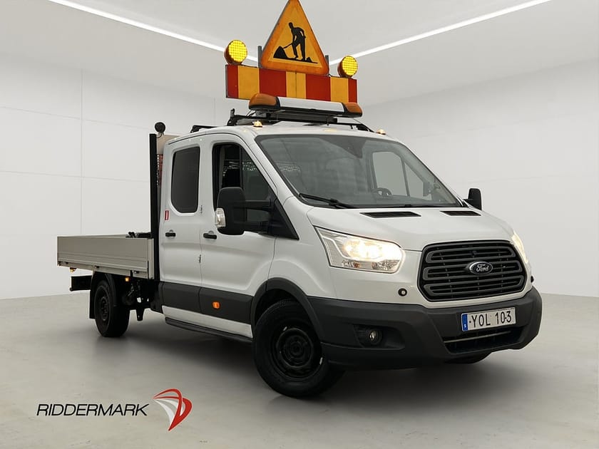 Bild 1 av Ford Transit 350 Chassi Dubbelhytt KRANBIL Värm Drag B-Kam Moms