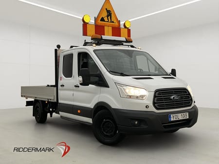 Ford Transit 350 Chassi Dubbelhytt KRANBIL Värm Drag B-Kam Moms