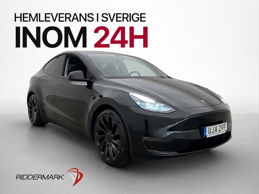 Bild 1 av Tesla Model Y Performance AWD Pano Skinn Drag Moms 1 Brukare