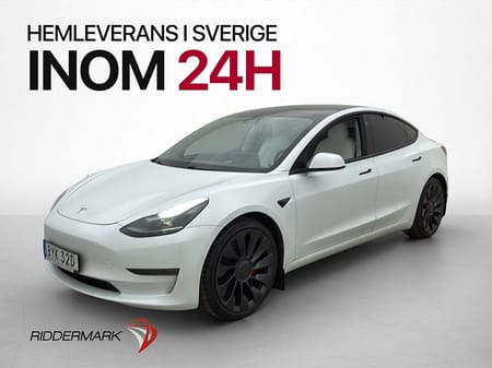 Tesla Model 3 Performance Ljus-Interiör Svensksåld