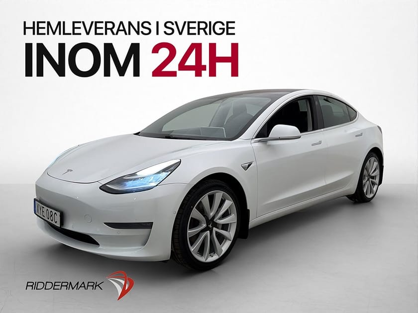 Bild 1 av Tesla Model 3 Long Range AWD Autopilot Pano Svensksåld