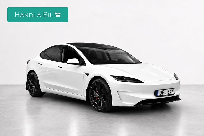 Bild 4 av Tesla Model 3 Performance MOMOS Rattv AdaptivF Pano Navi Skinn 627hk