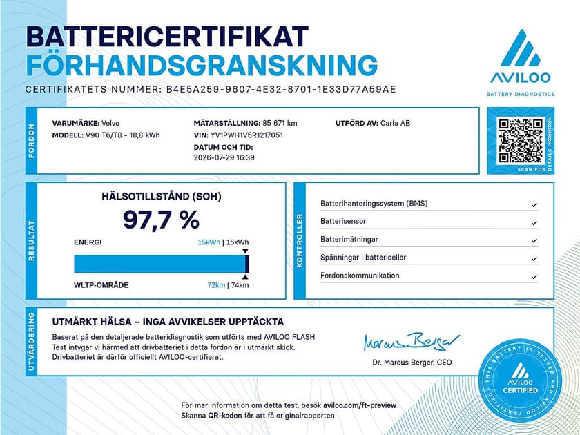 Bild 3 av Volvo V90 Recharge T6 AWD Core Drag BLIS Kamera Navi