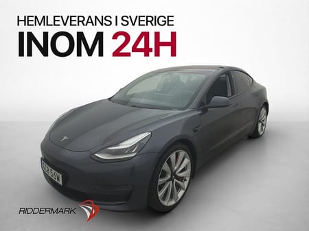 Tesla Model 3 Performance 513hk Pano Kamera Skinn Svensksåld