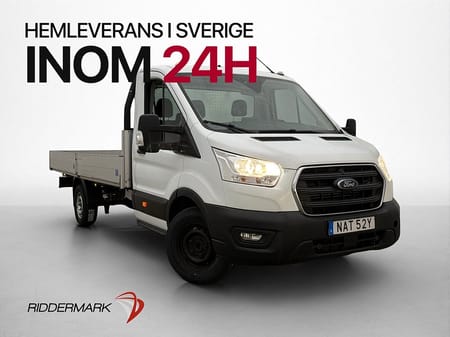 Ford Transit 350 Chassi Cab FLAKBIL LÅNGFLAK Värmare Drag CARPLAY Moms