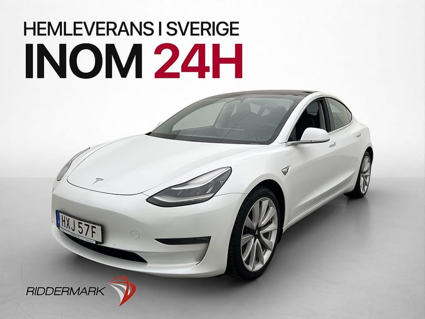 Bild 1 av Tesla Model 3 Long Range AWD Autopilot Pano Svensksåld
