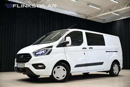 Ford Transit Custom 340 Crew Van 170HK Automat|Dubbelhytt|LED|Dubbeldörr|Leasbar